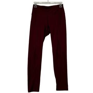Layer 8 Ankle Leggings Quick Dry Size S Burgundy Maroon Red Athletic Pants